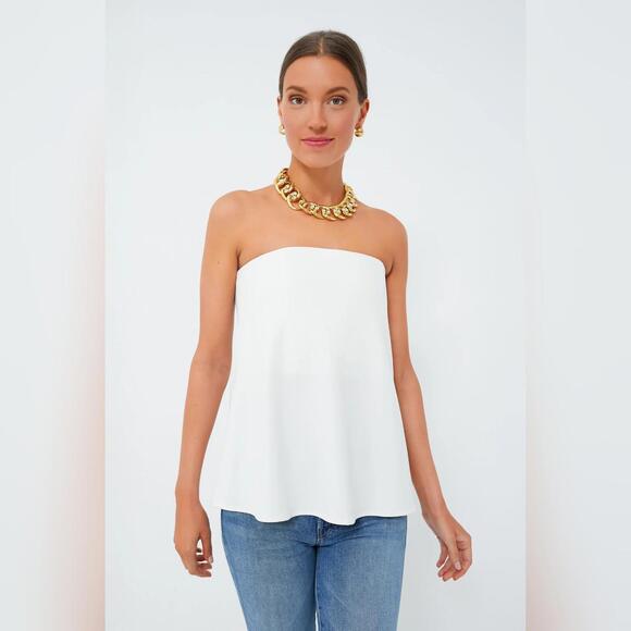 Tuckernuck Tops - NWT Tuckernuck  Strapless Ivory Crepe Marin Top, Ivory, Medium